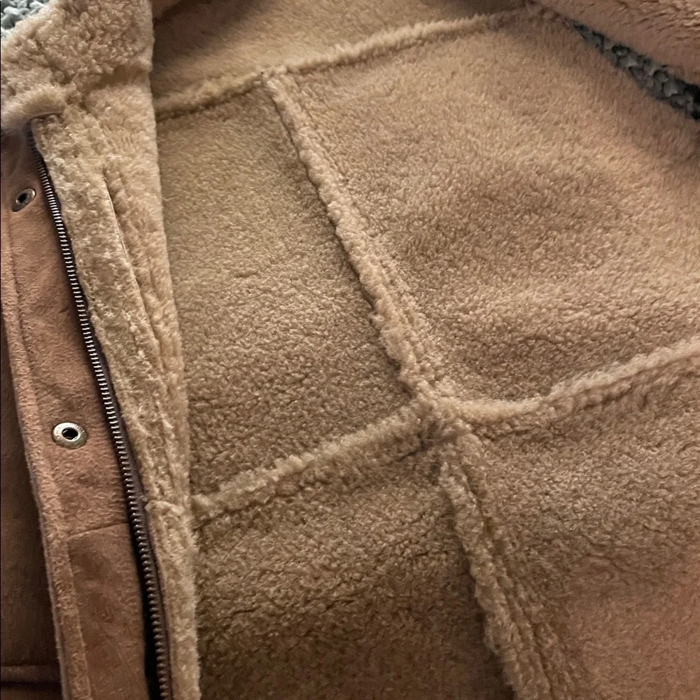 The Territory Ahead Vest Women Size M Tan Genuine Leather Zipper Snaps Cabincore - Picture 15 of 16